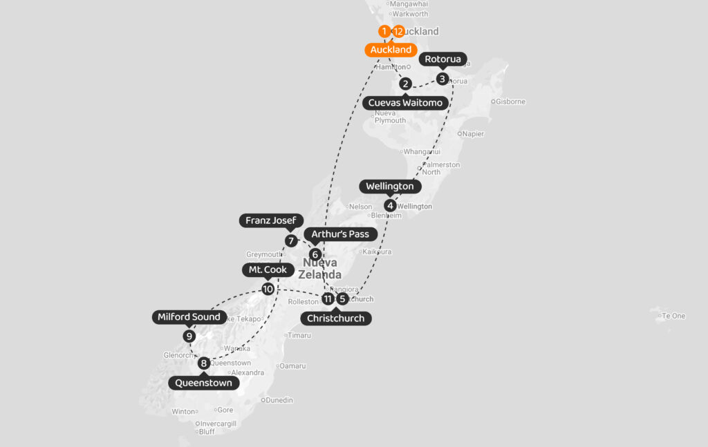 Viaje en grupo por Nueva Zelanda desde Uruguay y Argentina. Isla norte y sur, Monte Cook y Fiordos