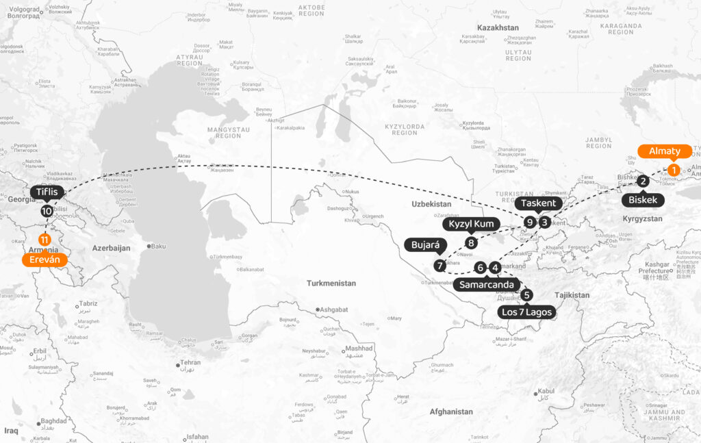 Viaje en grupo por la famosa y antigua Ruta de la Seda, desde Argentina y Uruguay